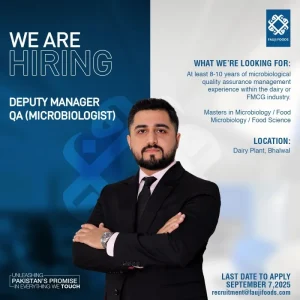 Deputy Manager QA (Microbiologist) Role at Fauji Foods
