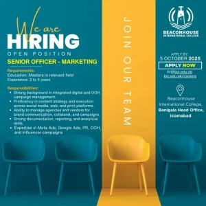 Senior Marketing Officer in Education