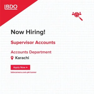 Supervisor Accounts at BDO Pakistan 2025