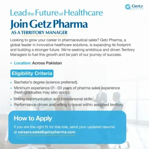 Territory Manager at Getz Pharma 2025